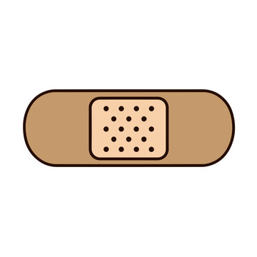 Minimal brown adhesive bandage vector for covering wounds, with a simple strip shape, rounded corners, subtle texture, and clean medical icon designs.