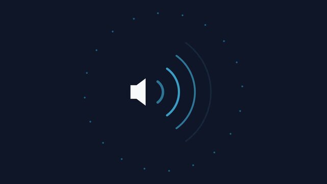 Minimalist digital icon representing sound volume and audio broadcast signal.