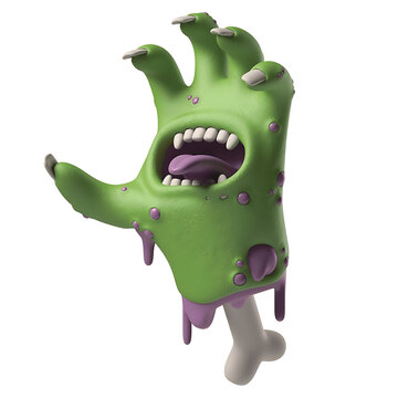 funny green zombie hand