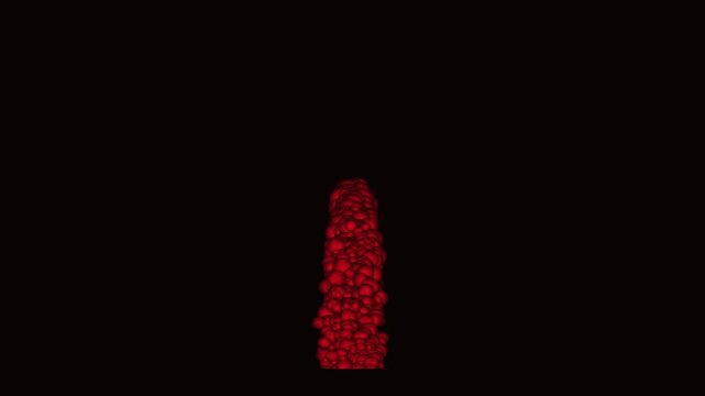 Red Bullet Growing Motion Against Dark Background Cinematic Abstract Growth Concept