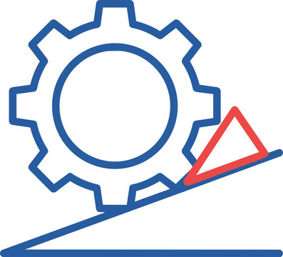 Anti Backslide Wedge Mechanism and Gear on Incline Vector