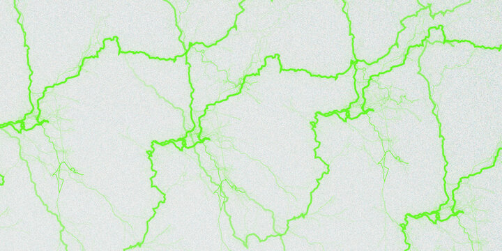 Neon green lightning pattern on white background, electric bolt texture, abstract energy discharge illustration for tech wallpaper