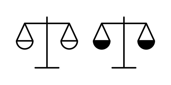 Balance scale icon flat illustrations collection. EPS10