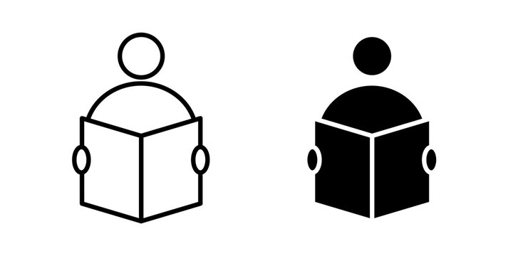 Book open reader icon flat illustrations collection. EPS10