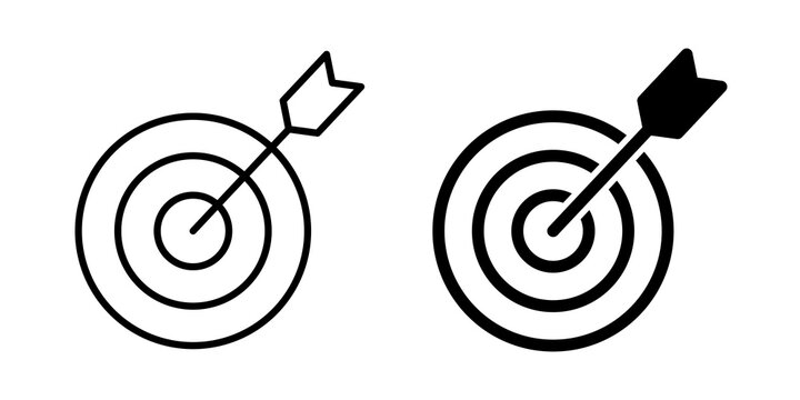Bullseye icon flat illustrations collection. EPS10
