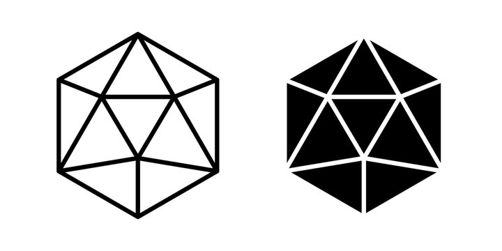 Dice d20 icon flat illustrations collection. EPS10