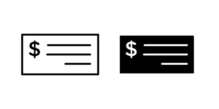 Money check icon flat illustrations collection. EPS10