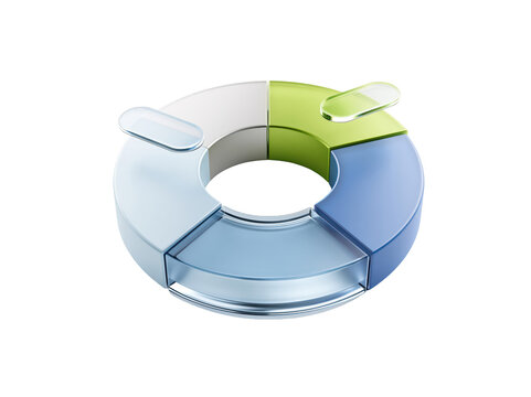 Colorful 3D circular infographic chart with four segments for business data visualization