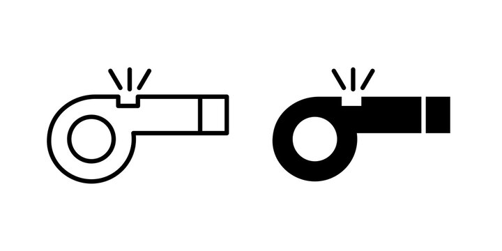 Whistle icon flat illustrations collection. EPS10