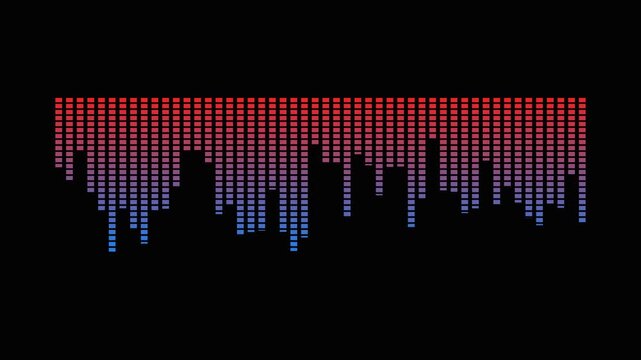 Abstract audio waveform visualization with gradient color flow during digital sound analysis