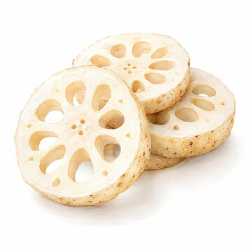 Fresh sliced lotus root organic raw vegetable