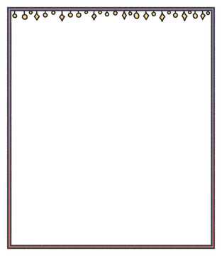Hand-drawn fairy lights border and frame