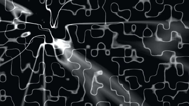 Abstract Digital Energy Flowing Across Dark Background with Copy Space for Text