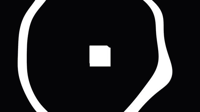Abstract Organic Shapes flowing smoothly with a central element on black background cinematic motion