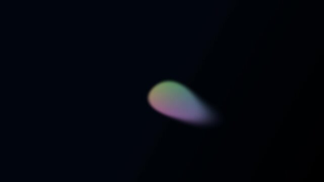 Fluid blobs morphing with soft pastel colors in dark space with subtle light streaks
