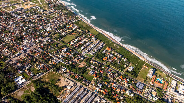 Florianopolis, Caldeirao Beach Armacao Matadeiro and Campeche Coastline in Santa Catarina Brazil, Aerial View
