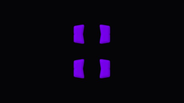 Purple Geometric Abstract Shapes Morphing Seamlessly During Minimalist Animation in Dark Background