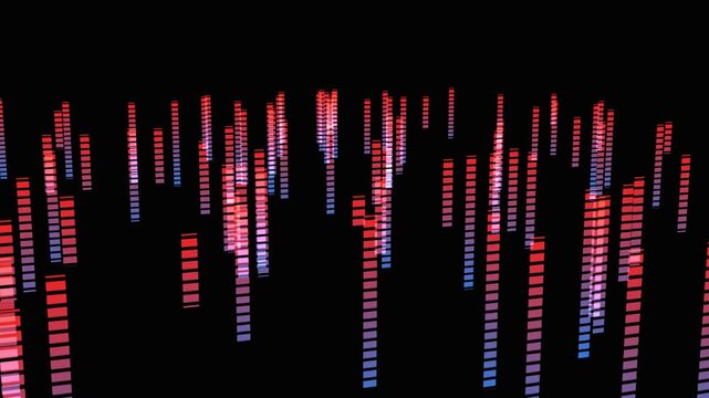Red blue abstract bars falling motion background with copy space for text