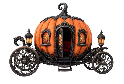 Decorative pumpkin carriage for halloween or fairy tales