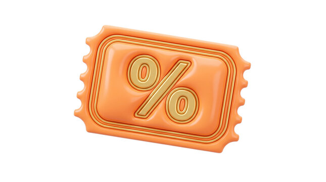 Modern 3D Promo Code Ticket Element for Special Offer and Cash Back, Isolated on Transparent Background