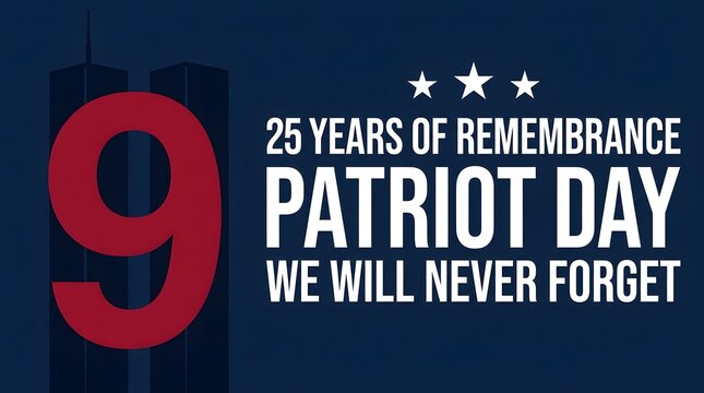 Patriot day 25 years of remembrance 9 11 graphic with twin towers silhouette memorial silhouette