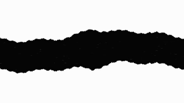 Dynamic black paper tear transition effect with rough edges for creative editing and motion reveal ripped paper