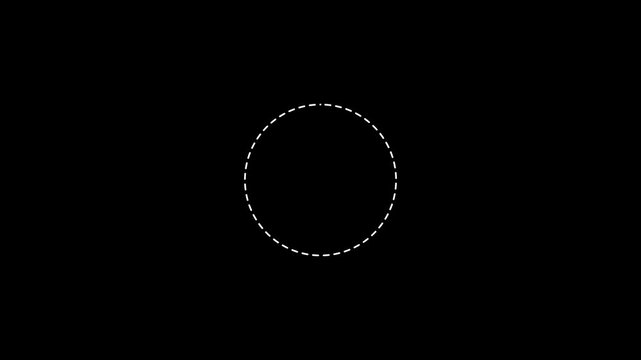Circular dashed line silhouette.dashed circle frame isolated on transparent background.