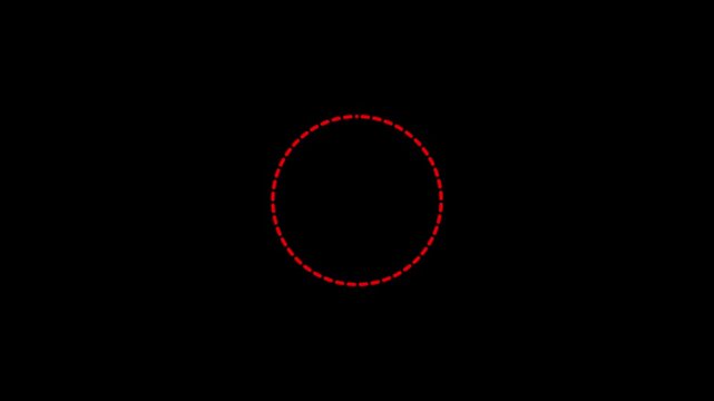 Circular dashed line silhouette.dashed circle frame isolated on transparent background.
