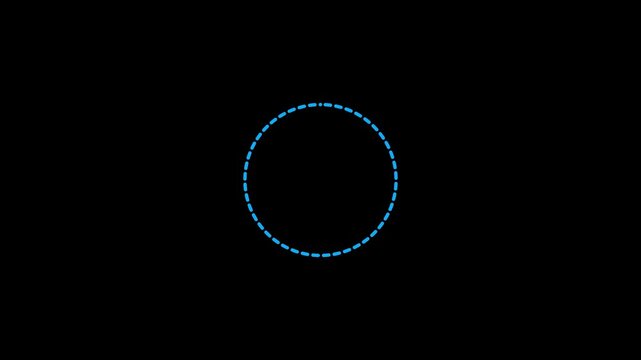 Circular dashed line silhouette.dashed circle frame isolated on transparent background.