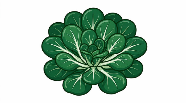 Fresh green cabbage vector illustration, healthy organic vegetable graphic icon for diet and cooking