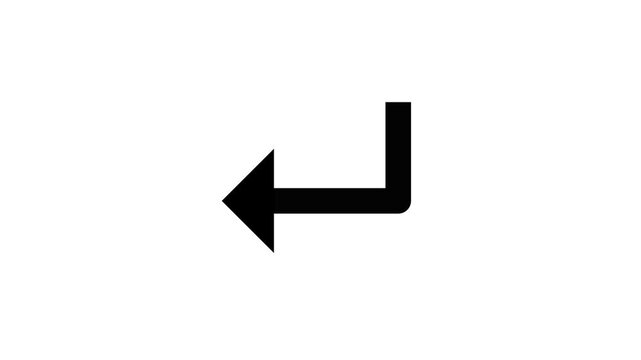Simple black arrow icon pointing down with a geometric triangle shape for web design and user interface navigation elements representing direction and movement in digital media
