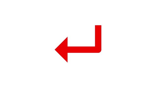 Simple red geometric shape abstract symbol with sharp corners and clean flat design
