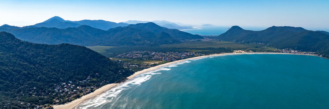 Florianopolis, Saquinho Beach on the Southern Coast of Santa Catarina Brazil, Aerial View