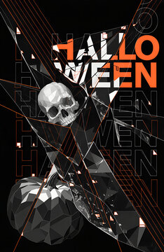 Halloween grunge brutalist broken glass poster