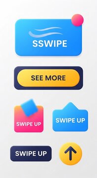 Vibrant UI Elements: Gradient Buttons and Call-to-Action Icons
