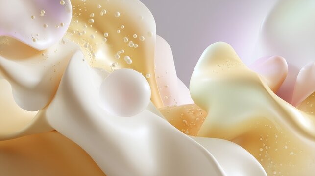 Abstract fluid shapes with soft colors and smooth textures, creating a serene visual background for artistic designs