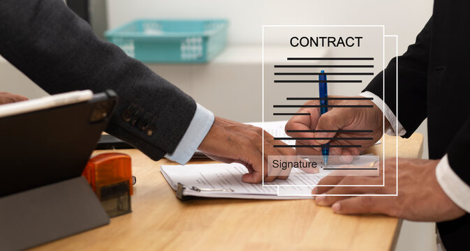businessman sign a contract for business partnership at workplace