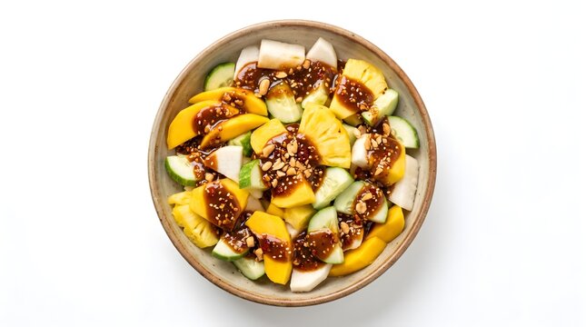 Rujak Buah Indonesian Fruit Salad with Spicy Palm Sugar Sauce and Peanuts