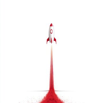Rocket launching with transparent background