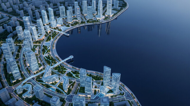 Beautiful architecture building exterior cityscape in Singapore city skyline