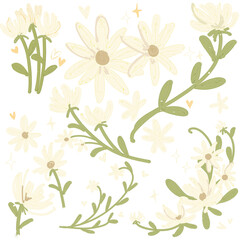 Fototapeta premium floral hand-drawn clipart