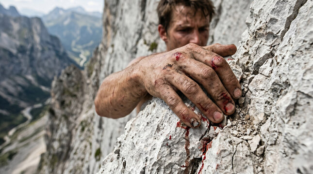 Jonathan and his armor-bearer bravely scaling a steep, jagged cliff to secretly ambush the Philistine outpost at Michmash