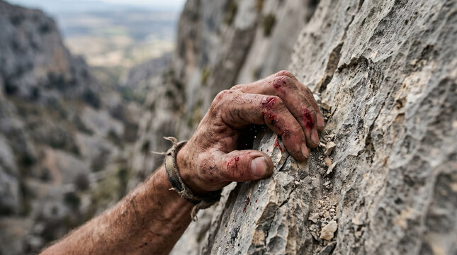 Jonathan and his armor-bearer bravely scaling a steep, jagged cliff to secretly ambush the Philistine outpost at Michmash