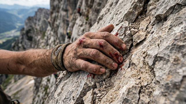 Jonathan and his armor-bearer bravely scaling a steep, jagged cliff to secretly ambush the Philistine outpost at Michmash