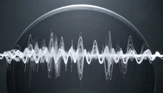 Digital sound wave frequency visualization in a circle.