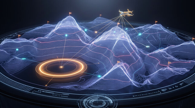 global network of interconnected business hubs with lines and data flowing between them