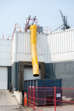 garbage disposal chute at commercial building renovation