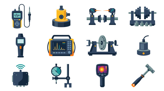 Industrial vibration analysis and condition monitoring equipment set