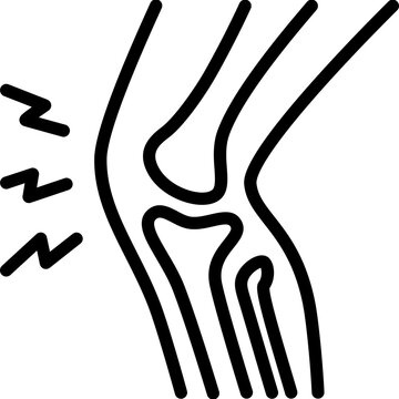 Osteoarthritis of the knee outline icon. For presentation, graphic design, mobile application, web design, infographics or UI.