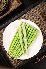 Fresh Bamboo Shoots on Plate - Asian Cooking Ingredients and Traditional Food Preparation © LeThi
